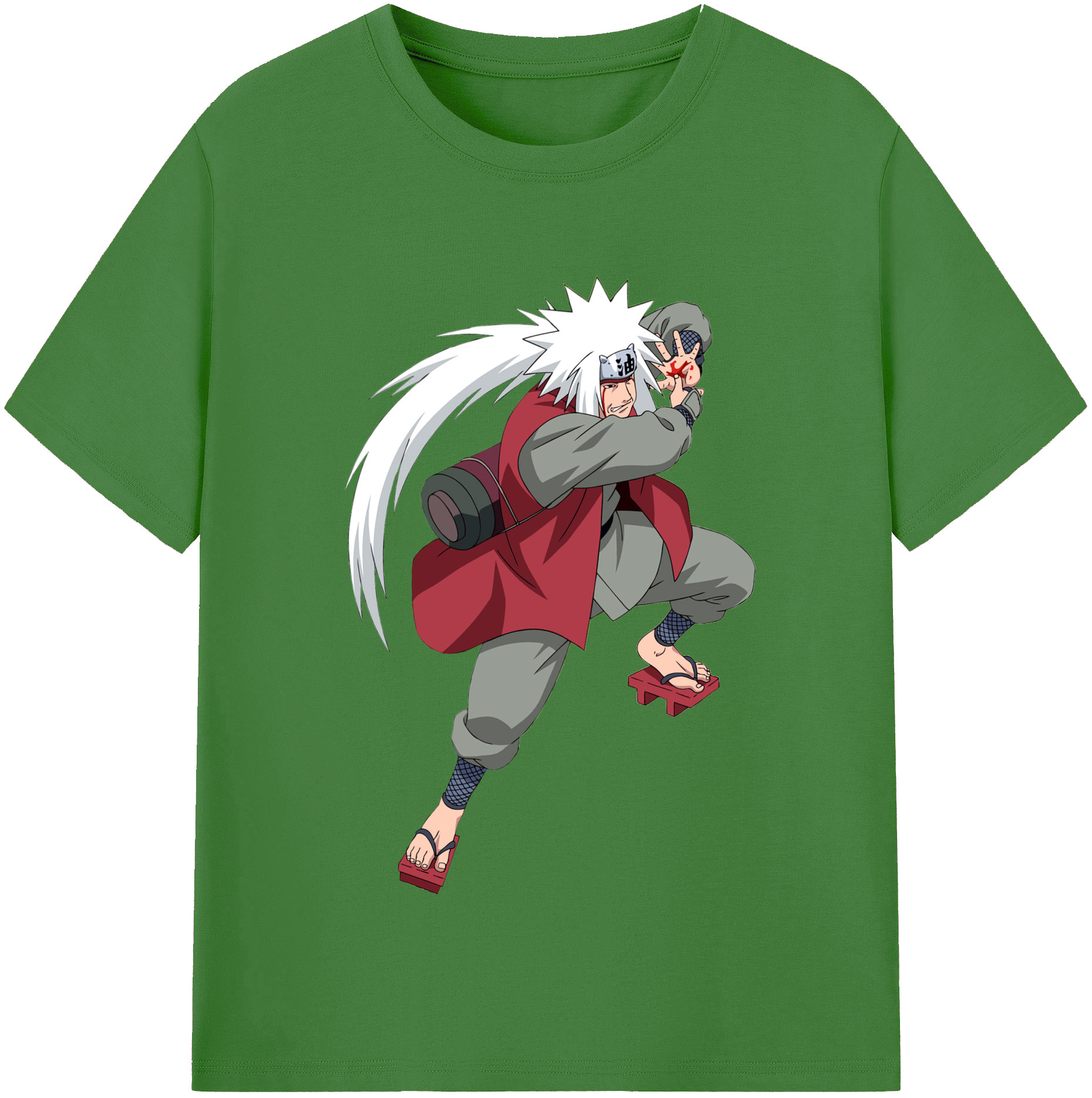 （画像用） NARUTO -ナルト- 自来也（じらいや） Jiraiya レディースカジュアルプリントTシャツ（綿100％）
